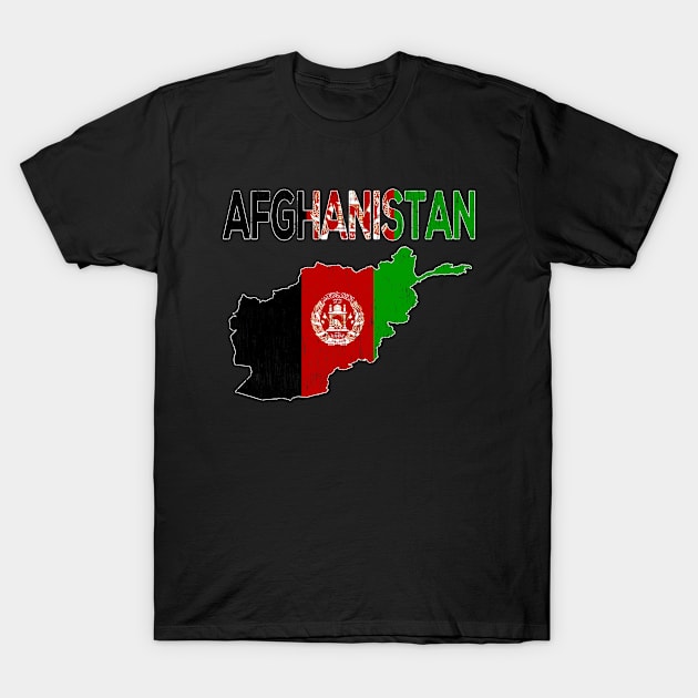 Free Afghanistan - Afghanistan Flag and Map T-Shirt by Redmart